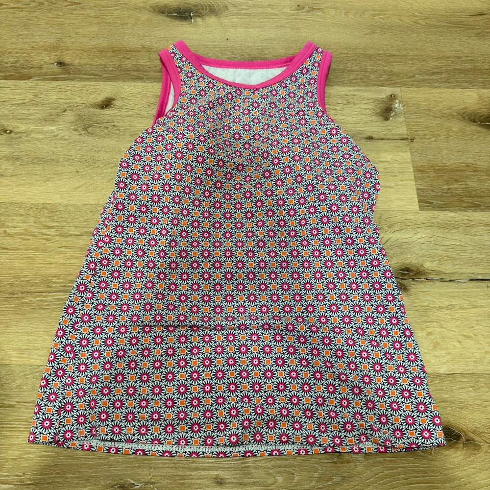 Lands End Womens Swim Tunic Tankini Top Pink Orange Floral Size M 10-12